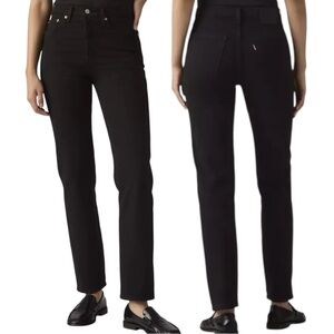 Levi’s Wedgie Straight Ankle Jeans Black Sprout W24 High Rise